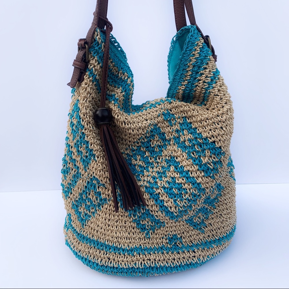 Lucky Brand Straw woven hobo bag